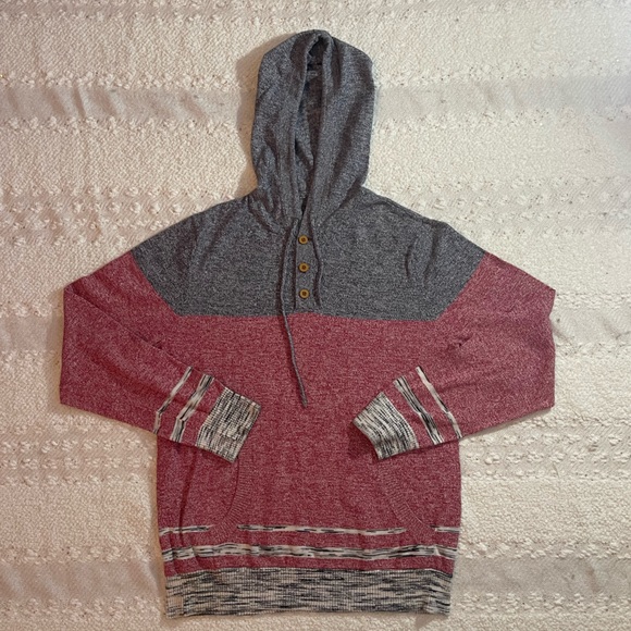 Urban Outfitters Other - CPO Provisions (Urban Outfitters) Men’s Rd/Gra Henley Hooded Sweater
